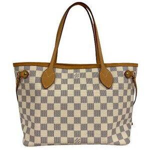 Louis Vuitton Neverfull Damier Azur White Beige Tote Bag Handbag